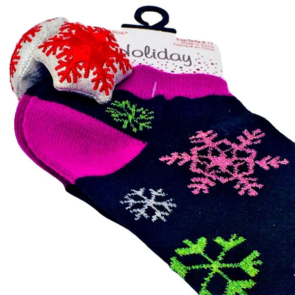 BOGO Planet Sox Women Winter Shimmer Snowflake Socks Size 9-11 Two Pairs for One - Picture 5 of 7